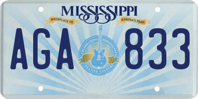 MS license plate AGA833