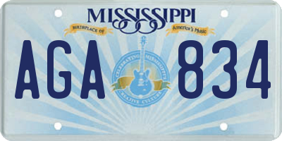 MS license plate AGA834