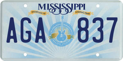 MS license plate AGA837