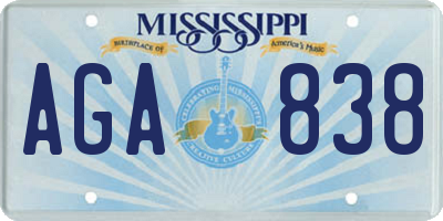 MS license plate AGA838