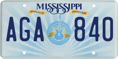 MS license plate AGA840