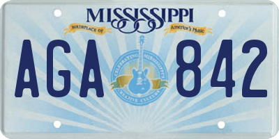 MS license plate AGA842
