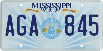 MS license plate AGA845