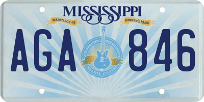 MS license plate AGA846