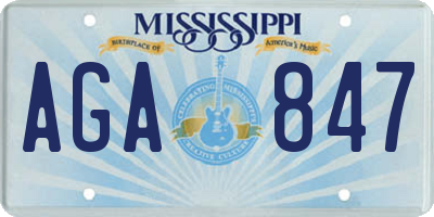 MS license plate AGA847