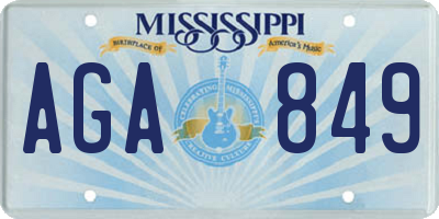 MS license plate AGA849
