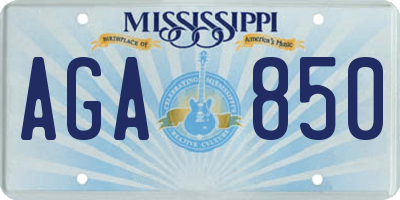 MS license plate AGA850