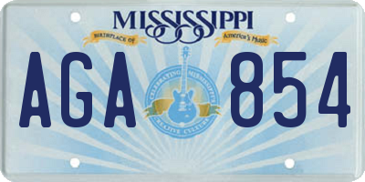 MS license plate AGA854