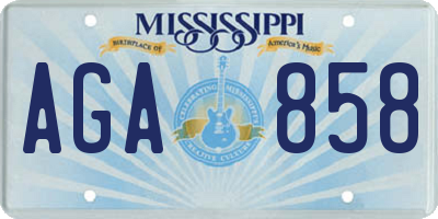 MS license plate AGA858