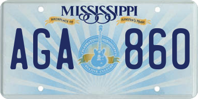 MS license plate AGA860