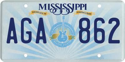 MS license plate AGA862