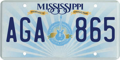 MS license plate AGA865