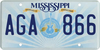 MS license plate AGA866