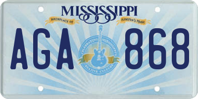MS license plate AGA868