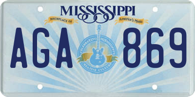MS license plate AGA869