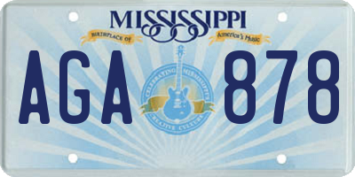 MS license plate AGA878