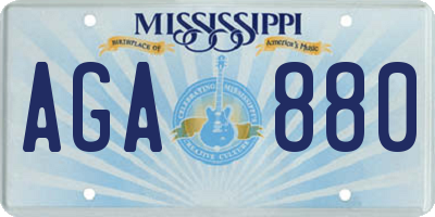 MS license plate AGA880