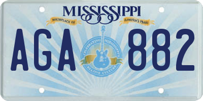 MS license plate AGA882