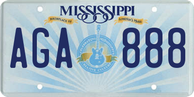 MS license plate AGA888