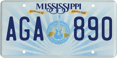 MS license plate AGA890