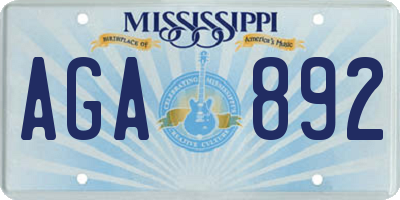 MS license plate AGA892
