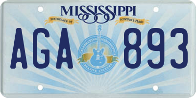 MS license plate AGA893