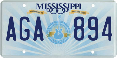 MS license plate AGA894