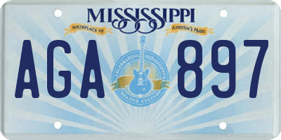 MS license plate AGA897