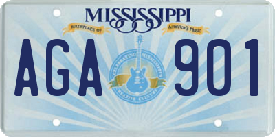 MS license plate AGA901