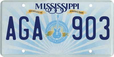MS license plate AGA903