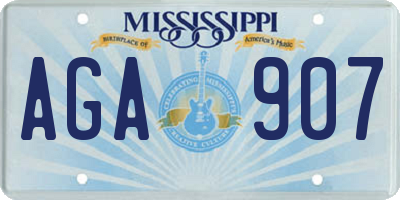 MS license plate AGA907