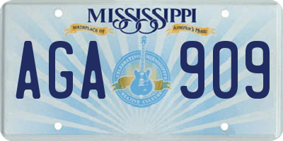 MS license plate AGA909