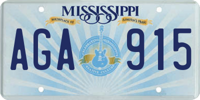 MS license plate AGA915