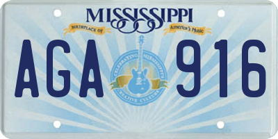 MS license plate AGA916