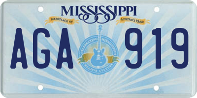 MS license plate AGA919