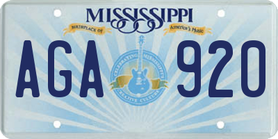MS license plate AGA920