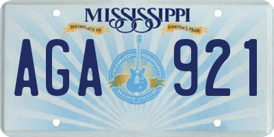 MS license plate AGA921