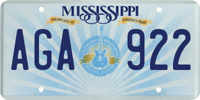 MS license plate AGA922