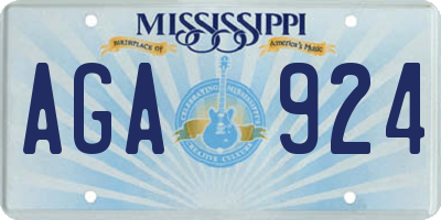MS license plate AGA924