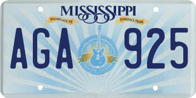 MS license plate AGA925