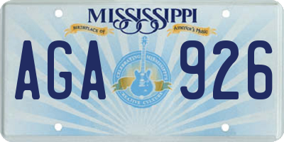 MS license plate AGA926