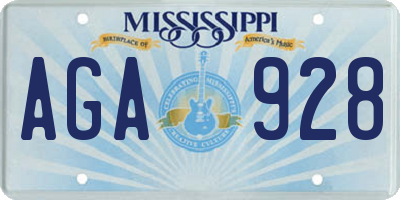 MS license plate AGA928