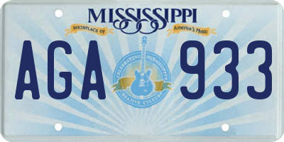 MS license plate AGA933