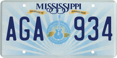 MS license plate AGA934