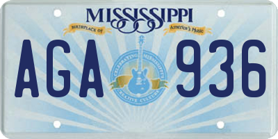MS license plate AGA936