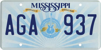 MS license plate AGA937