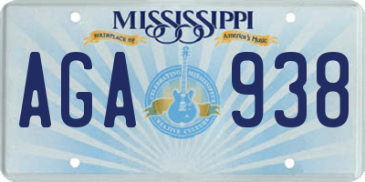 MS license plate AGA938