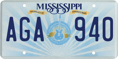 MS license plate AGA940