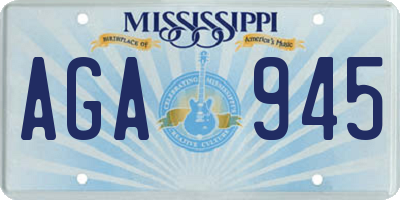 MS license plate AGA945