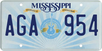 MS license plate AGA954